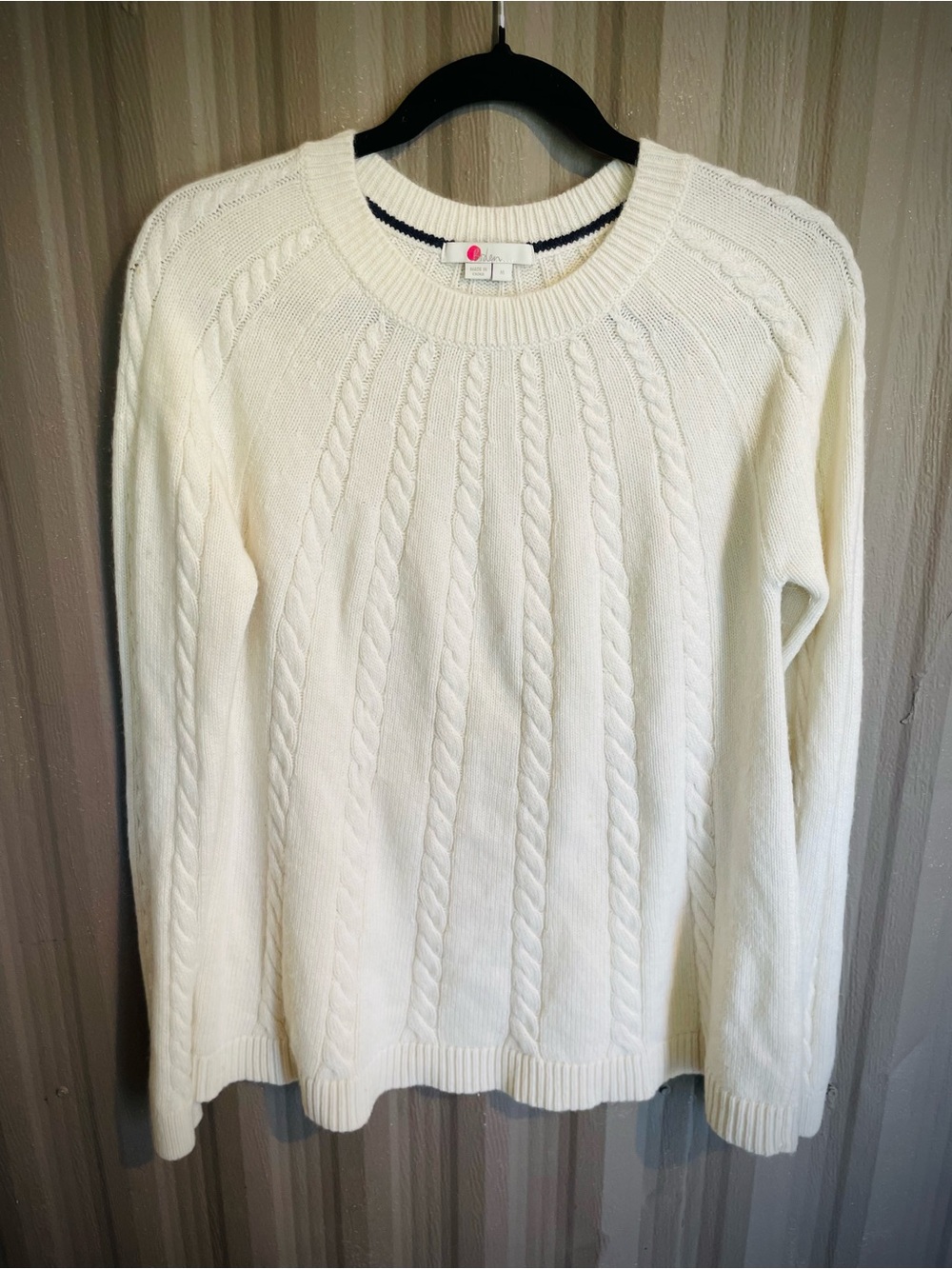 Boden Women’s Sweater Cable Knit Wool Alpaca Blend Ivory Cream Chunky sz M - Picture 9 of 13